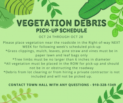 Vegetation Debris Pick-up Schedule